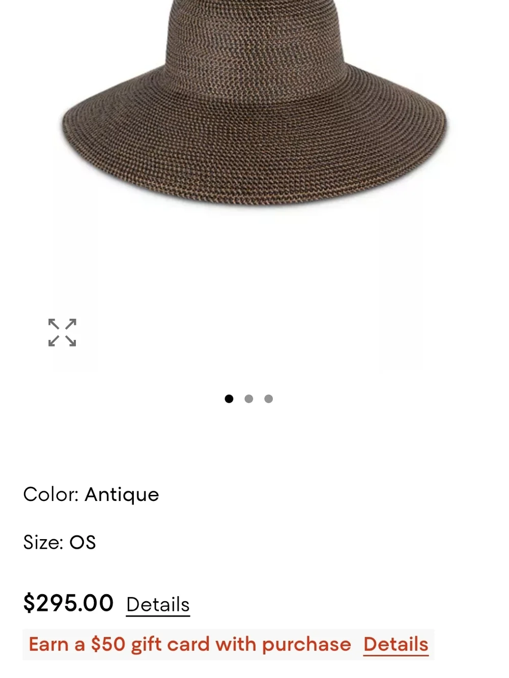Eric Javits Wide-Brim Straw Sun Hat in Taupe - Picture 5 of 5